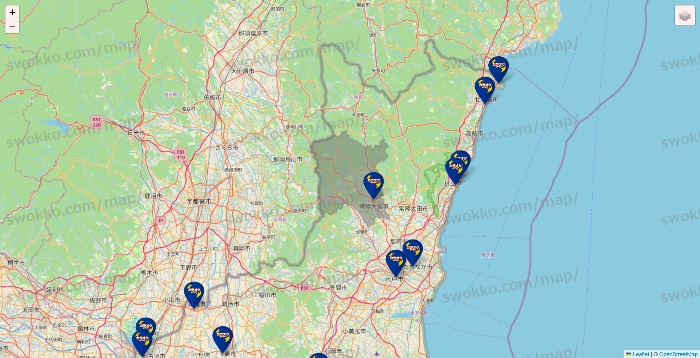 茨城県のカラオケBanBanの店舗地図