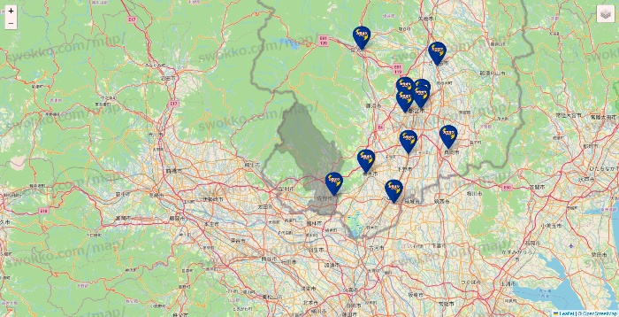 栃木県のカラオケBanBanの店舗地図