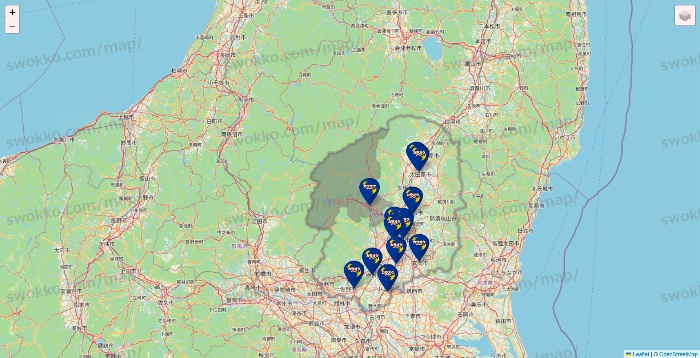 栃木県のカラオケBanBanの店舗地図
