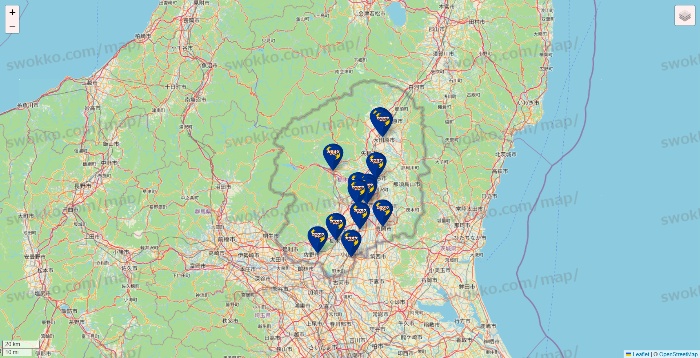 栃木県のカラオケBanBanの店舗地図