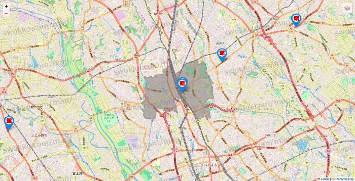 埼玉県のカラオケ館の店舗地図