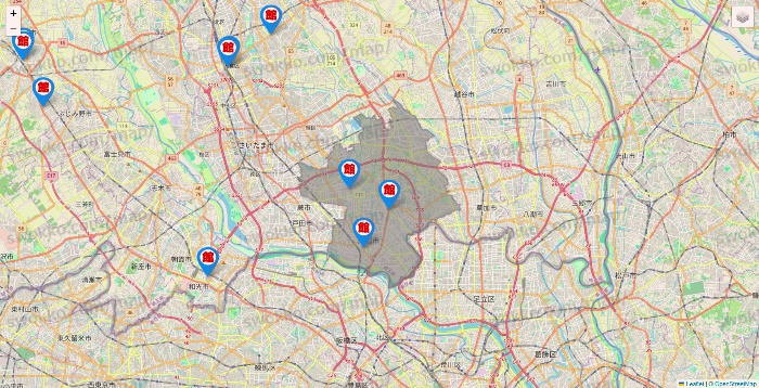 埼玉県のカラオケ館の店舗地図