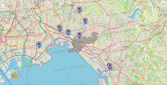 千葉県のカラオケ館の店舗地図