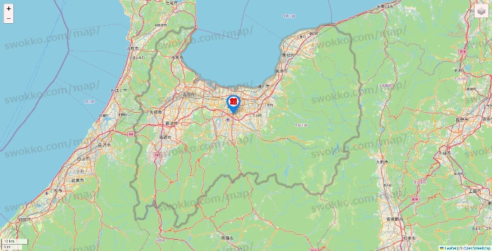 富山県のカラオケ館の店舗地図