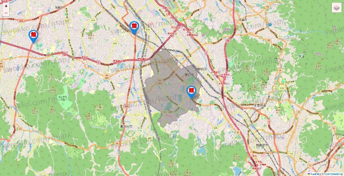 福岡県のカラオケ館の店舗地図