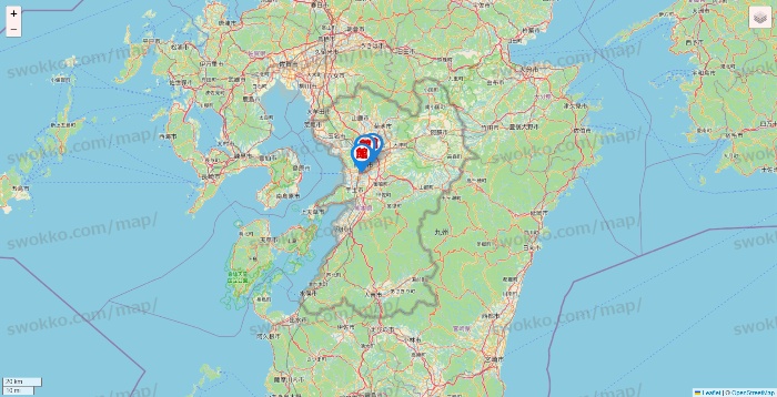 熊本県のカラオケ館の店舗地図