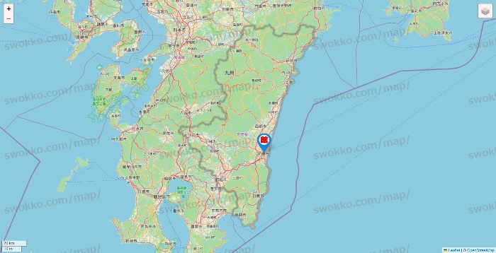 宮崎県のカラオケ館の店舗地図