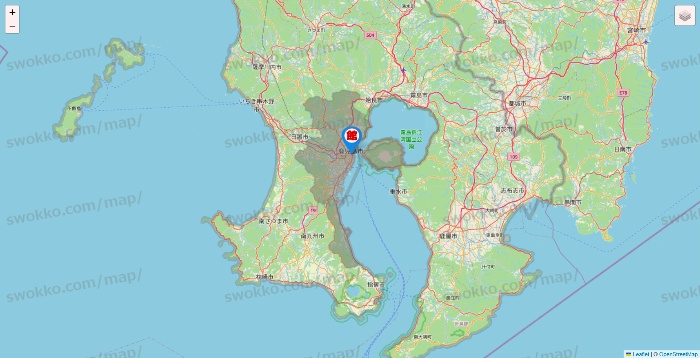 鹿児島県のカラオケ館の店舗地図