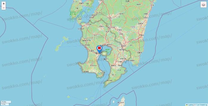 鹿児島県のカラオケ館の店舗地図