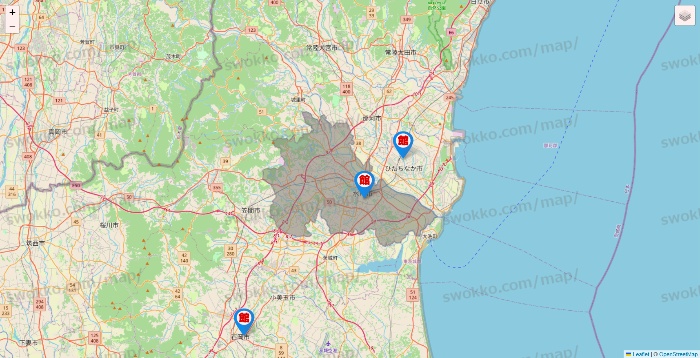 茨城県のカラオケ館の店舗地図