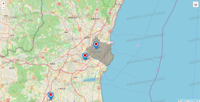 茨城県のカラオケ館の店舗地図