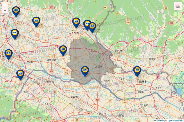 群馬県の加瀬のレンタルボックスの店舗地図