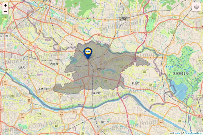 群馬県の加瀬のレンタルボックスの店舗地図
