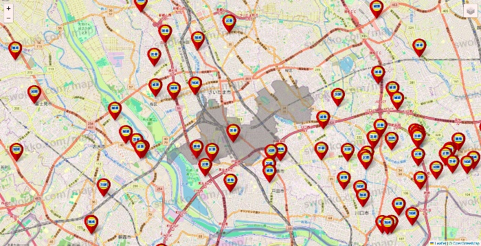 埼玉県の加瀬のレンタルボックスの店舗地図