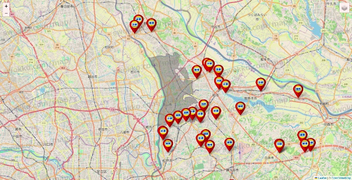 千葉県の加瀬のレンタルボックスの店舗地図