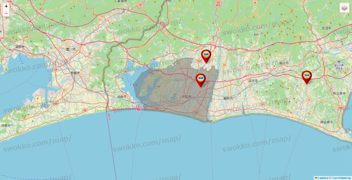 静岡県の加瀬のレンタルボックスの店舗地図