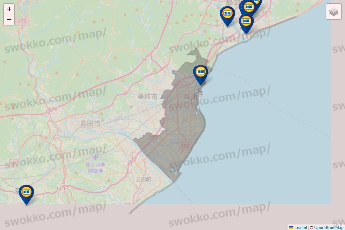 静岡県の加瀬のレンタルボックスの店舗地図