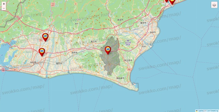 静岡県の加瀬のレンタルボックスの店舗地図