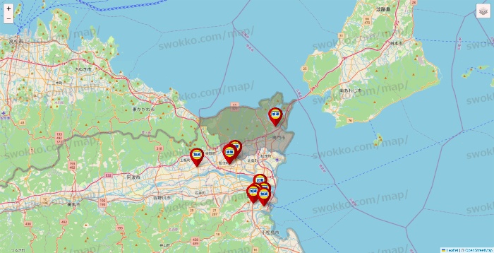 徳島県の加瀬のレンタルボックスの店舗地図