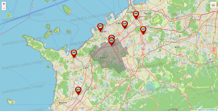 香川県の加瀬のレンタルボックスの店舗地図