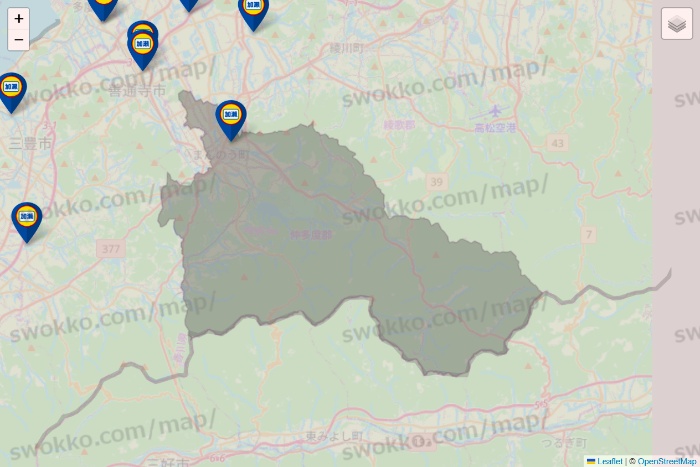 香川県の加瀬のレンタルボックスの店舗地図