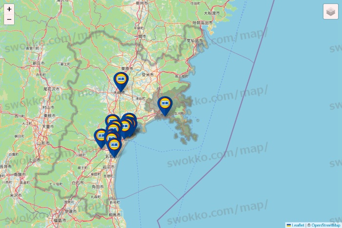 宮城県の加瀬のレンタルボックスの店舗地図