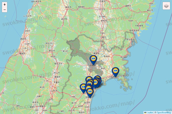 宮城県の加瀬のレンタルボックスの店舗地図