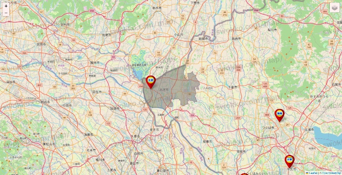 茨城県の加瀬のレンタルボックスの店舗地図