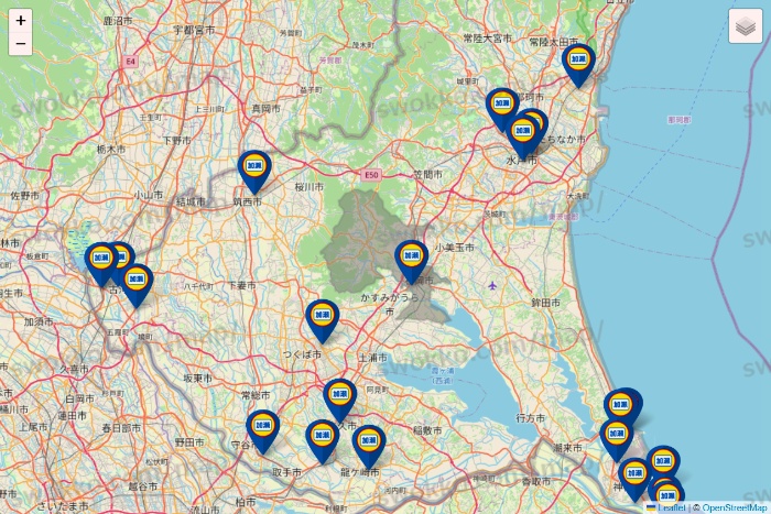 茨城県の加瀬のレンタルボックスの店舗地図
