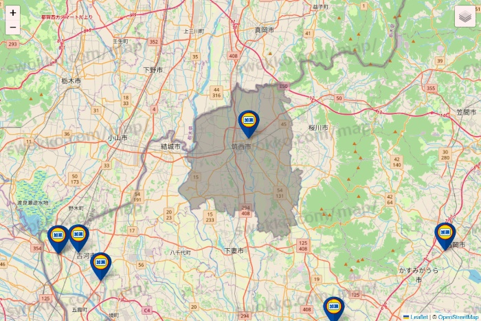 茨城県の加瀬のレンタルボックスの店舗地図