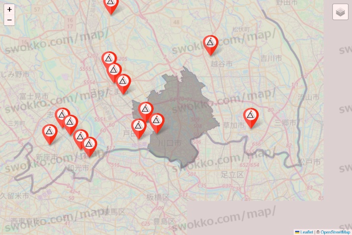 埼玉県のかたぎり塾の店舗地図