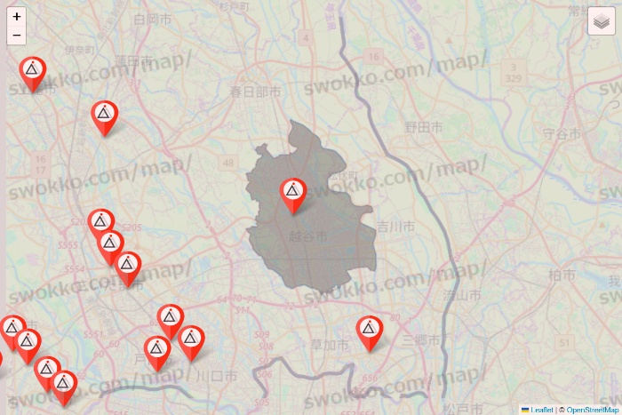 埼玉県のかたぎり塾の店舗地図