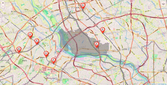 埼玉県のかたぎり塾の店舗地図