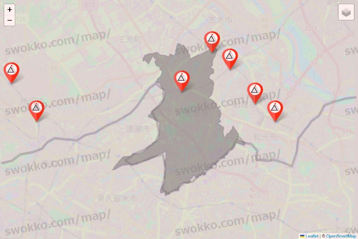 埼玉県のかたぎり塾の店舗地図