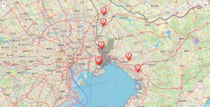 千葉県のかたぎり塾の店舗地図