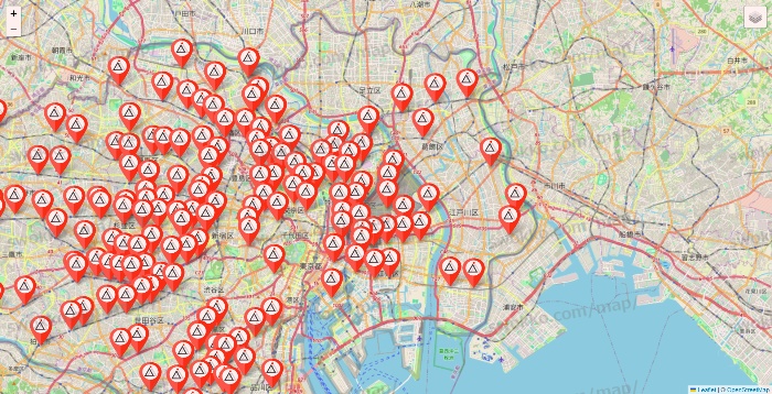 東京都のかたぎり塾の店舗地図