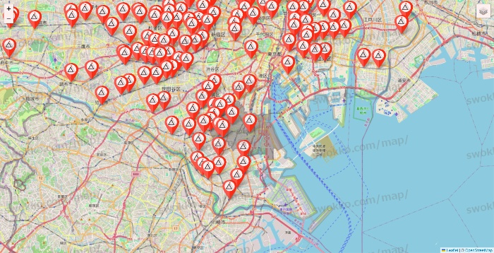 東京都のかたぎり塾の店舗地図