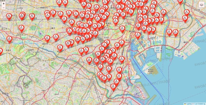 東京都のかたぎり塾の店舗地図