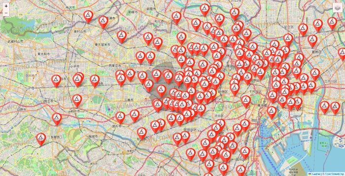 東京都のかたぎり塾の店舗地図