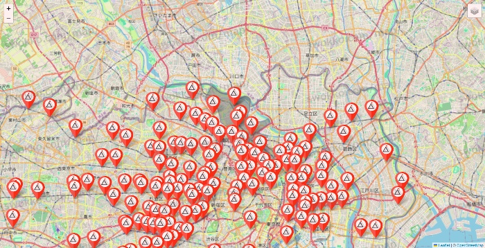 東京都のかたぎり塾の店舗地図