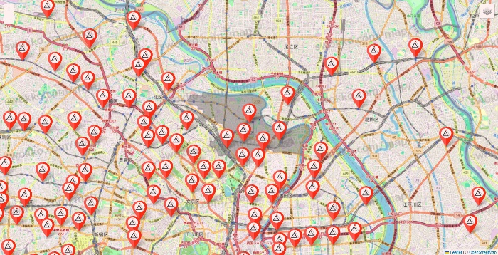 東京都のかたぎり塾の店舗地図