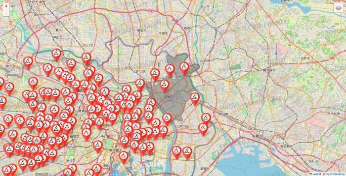 東京都のかたぎり塾の店舗地図