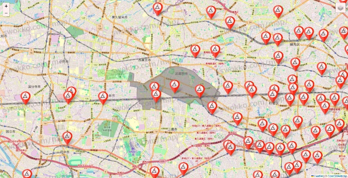 東京都のかたぎり塾の店舗地図