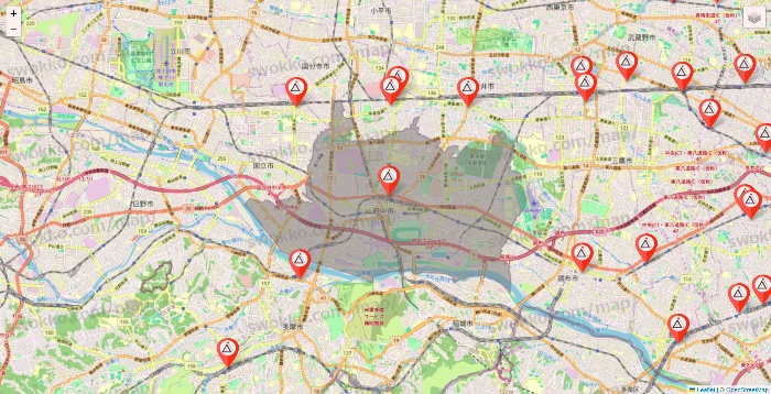 東京都のかたぎり塾の店舗地図