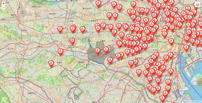 東京都のかたぎり塾の店舗地図