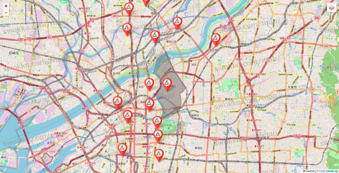 大阪府のかたぎり塾の店舗地図