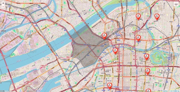 大阪府のかたぎり塾の店舗地図