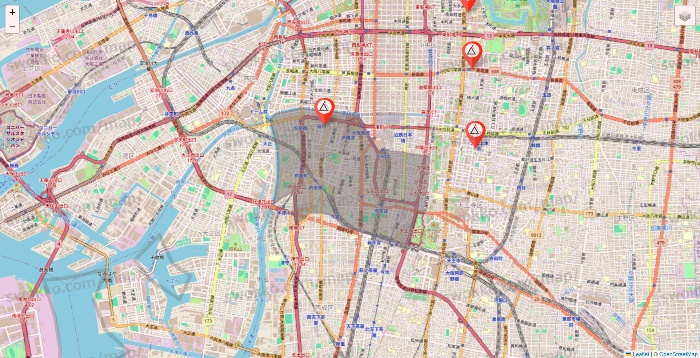 大阪府のかたぎり塾の店舗地図
