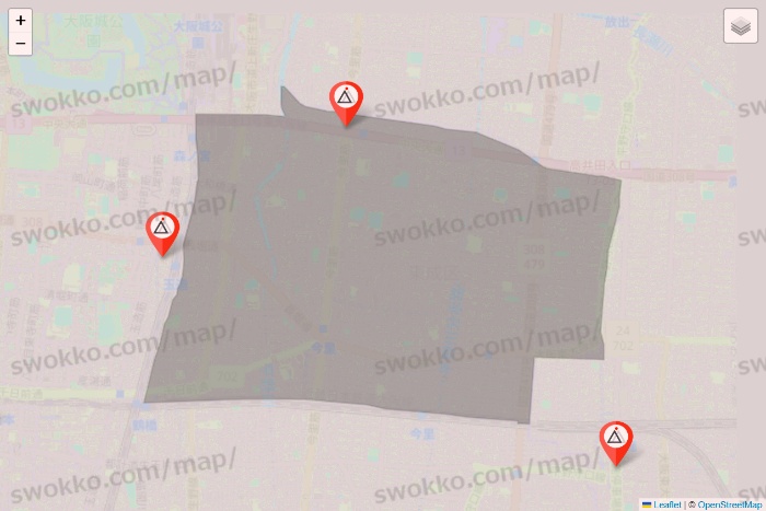 大阪府のかたぎり塾の店舗地図