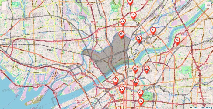 大阪府のかたぎり塾の店舗地図